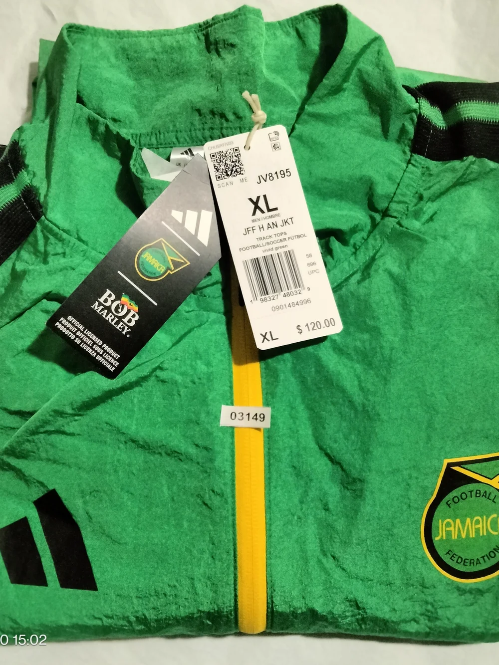 Adidas Jamaica x Bob Marley Home Anthem Jacket Men’s Size XL Vivid Green JV8195